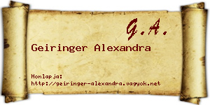 Geiringer Alexandra névjegykártya